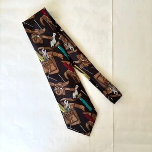 1990s Home Improvement tools print black neck tie